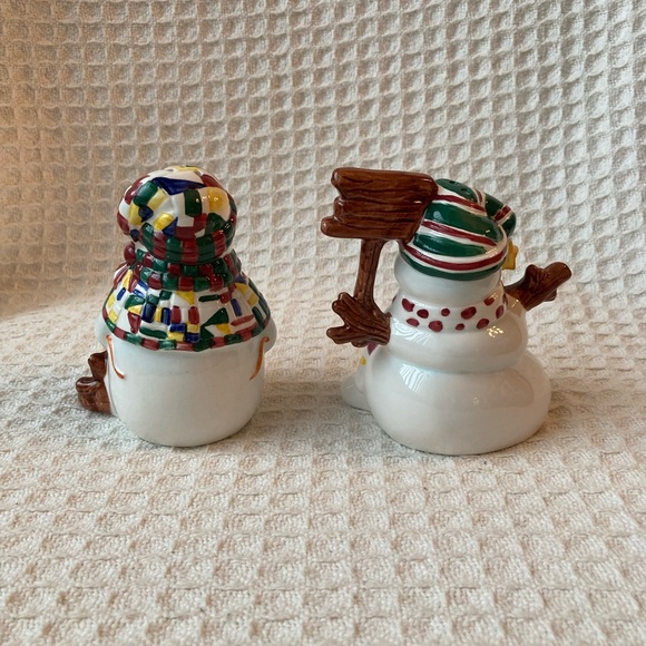 JC Penney Vintage Leslie Beck Snowmen Salt & Pepper Shakers New Old Stock NIB - Picture 4 of 11